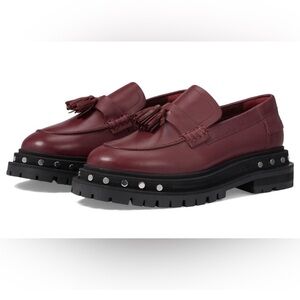 Free People Teagan tassel Loafer mulberry size 8 new in box